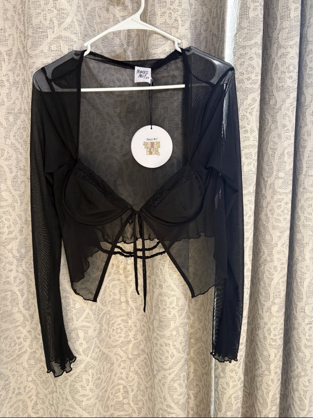 Princess polly Tasia long sleeve mesh Sheer Top - NWT - Picture 3 of 4